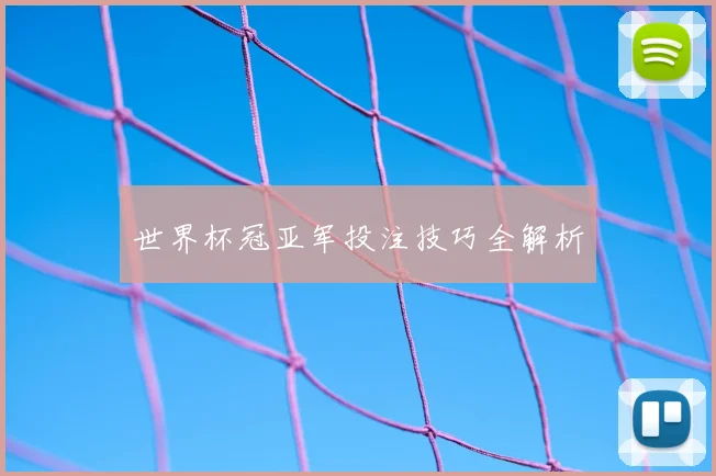 世界杯冠亚军投注技巧全解析
