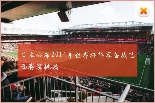 日本公布2014年世界杯阵容备战巴西赛场挑战